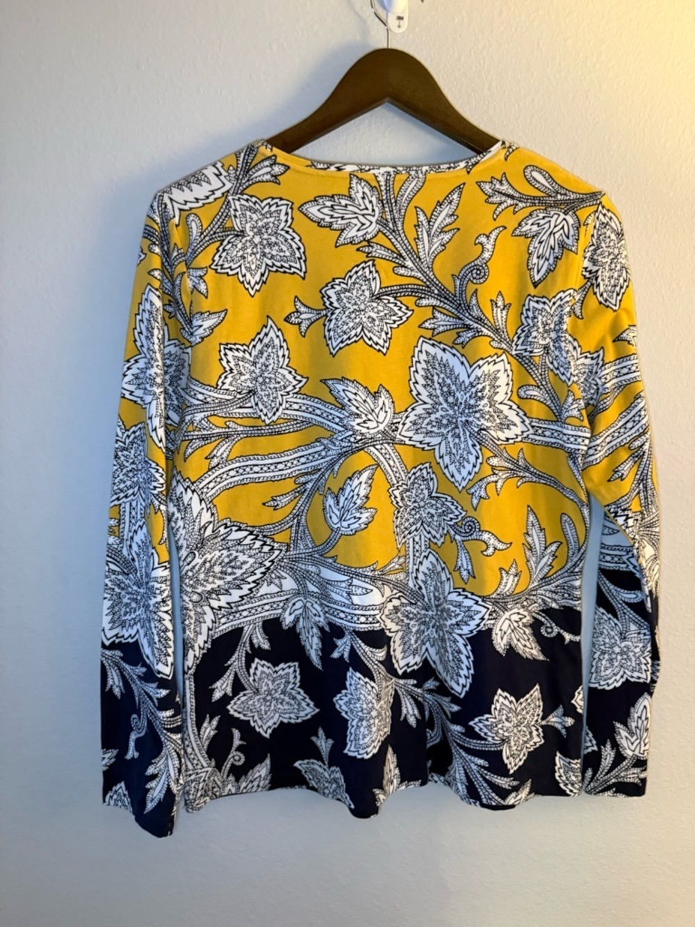 Talbots Yellow and Black Floral Tee - Picture 3 of 7